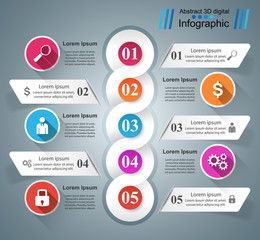 Business Infographics origami style Vector illustration.
