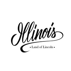 Handwritten american state name Illinois. Calligraphic element for your design. Vector illustration.