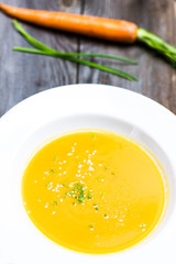 Vegetable Soup Made from Carrots and Batats - Sweet Potatoes