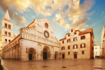 St.Anastasia cathedral in Zadar, Croatia - obrazy, fototapety, plakaty