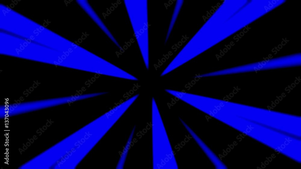 Poster rotating blue rays of light abstract motion background