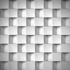 Volume realistic texture, cubes, gray 3d geometric pattern, design vector background