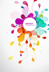 Abstract colored flower background with circles.