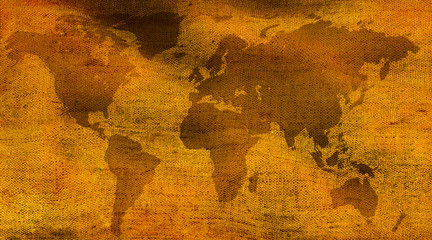 image of map on fabric as a background closeup