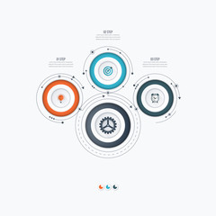 Infographics template 3 options with circle