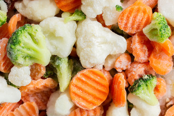 Detail of mixed frozen vegetables 