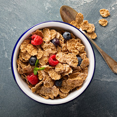 Multigrain healthy cereals with fresh berry