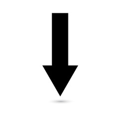 Arrow down icon black on a white background