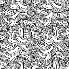 Vector black and white tentacles seamless pattern