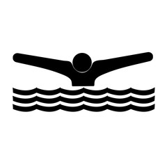 Swimmer icon black on a white background