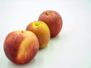 Red apple on white background
