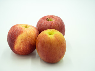 Red apple on white background