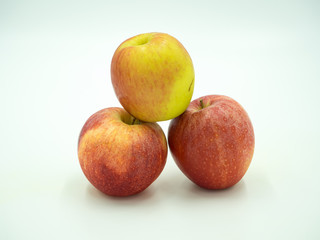 Red apple on white background