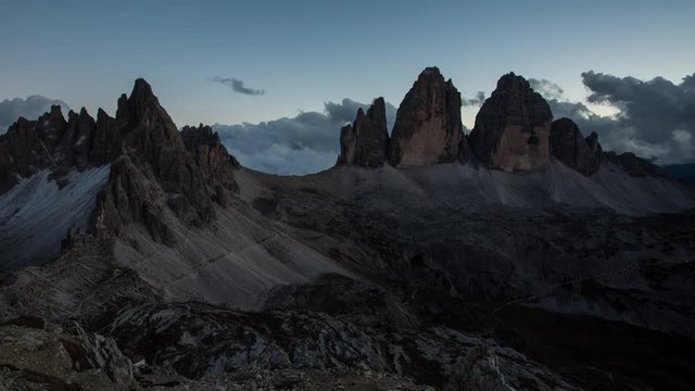 Italy mountain Dolomites Alps - Tree cime di lavaredo, Time lapse