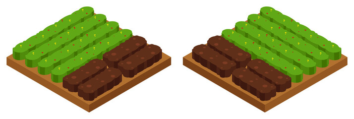 3D design for crops on farmland