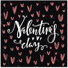 Happy valentines day. Calligraphic letters.