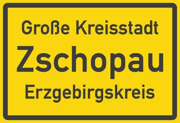 Ortstafel Große Kreisstadt Zschopau