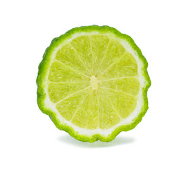 half of bergamot isolated on white background