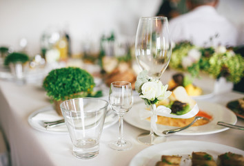 Wedding decoration on the plate
