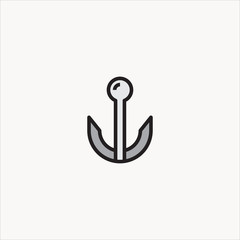 anchor icon flat design