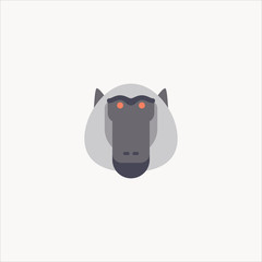 baboon icon flat design