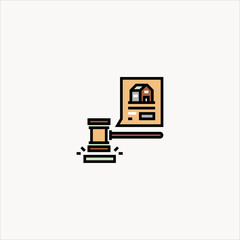 auction icon flat design