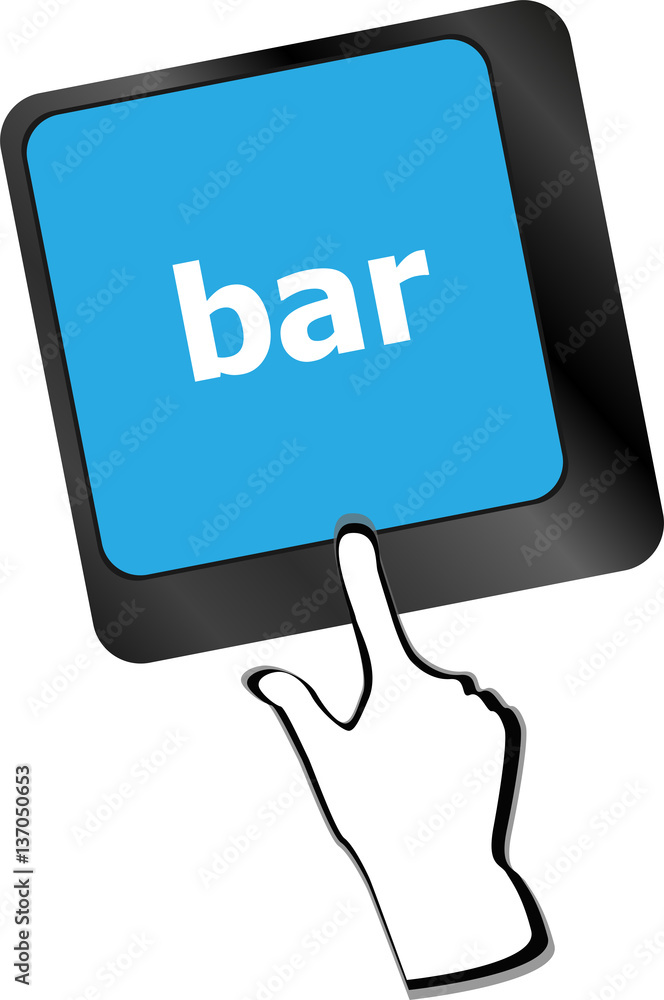 Poster bar button on the digital keyboard keys