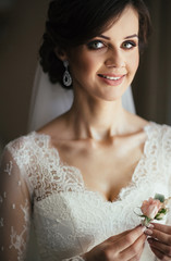 Naklejka premium Bride with buttonhole