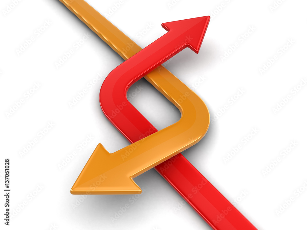 Poster two arrows. image with clipping path