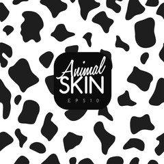 Cow Print : Seamless Animal Skin Pattern : Vector Illustration
