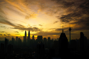 Fototapeta na wymiar Downtown Kuala Lumpur skyline at twilight