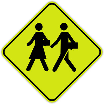 Panneau routier au Québec : zone scolaire