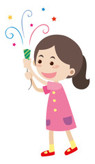 Little girl with party popper