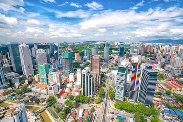 Naklejka premium Downtown Kuala Lumpur skyline