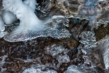 Interesting structure of ice on a mountain creek