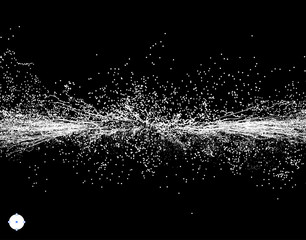 Point Explode. Array with Dynamic Emitted Particles.