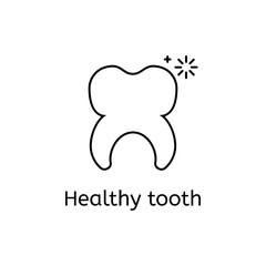 Vector healthy tooth on a white background.