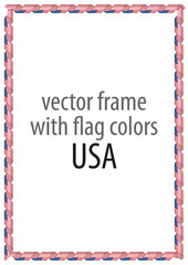 Obraz premium Frame and border of ribbon with the colors of the USA flag