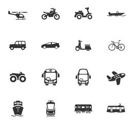 transport icon set