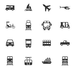 transport icon set