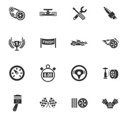 racing icon set