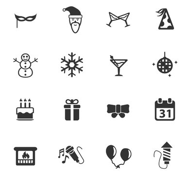 new year icon set