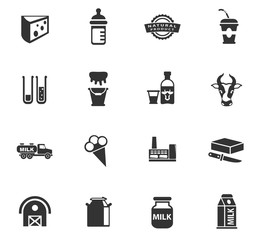 milk icon set