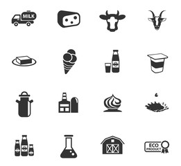 milk icon set