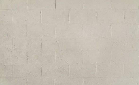 White colored wall with big bricks use as background