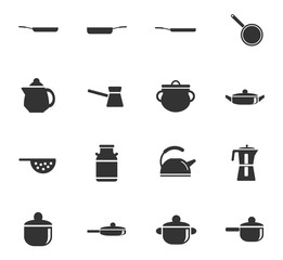 dishes icon set