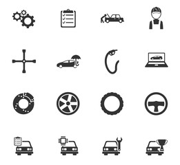 car service icon set