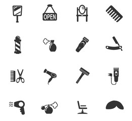 barbershop icon set