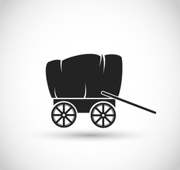 Stagecoach/ Wagon form Wild West icon vector