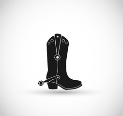 Cowboy shoes icon vector